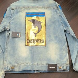 Pink dolphin denim sequin brand new never worn
